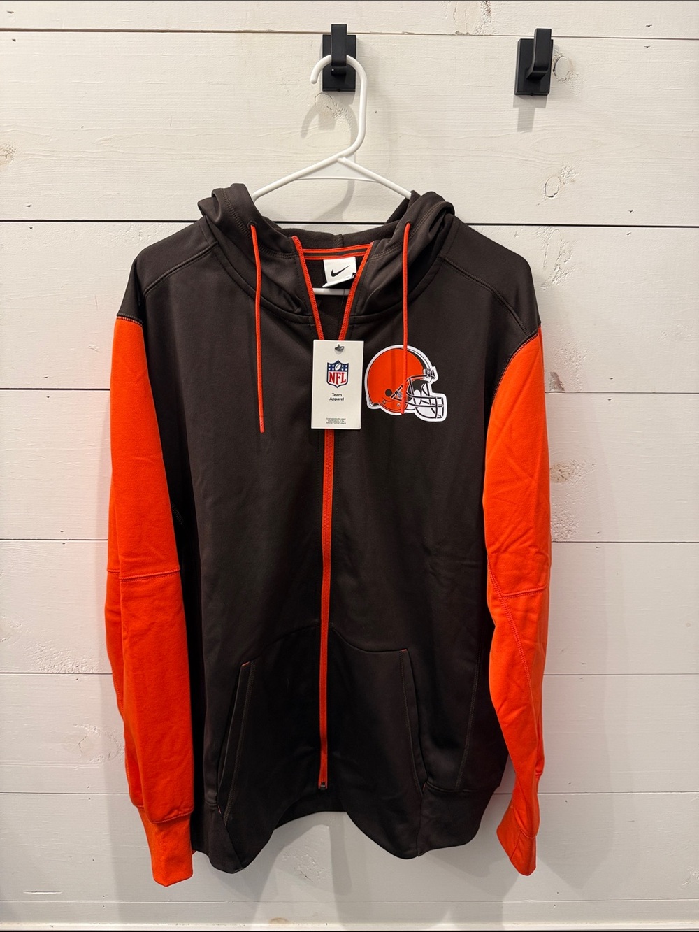 Nike Black and Orange Cleveland Browns Full-Zip Hoodie